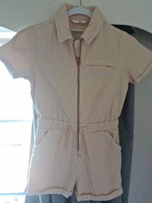 m&s peach denim all in one