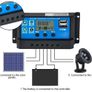 10A, 20A, 30A 12V/24V Solar Charge Controller Solar Panel Controller Intelligent Regulator with Dual USB Port 5V Light Timer Control LCD Display Image 3