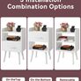 Bedside Table Set of 2, Nightstand, Side Table, Wooden Sofa End Table with Fabric Drawer, Open Shelf, Solid Wood Legs, 39x29x63 cm, for Bedroom, Living Room, White Image 4