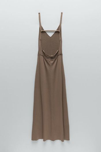 ZARA Knit V-neck midi dress with straps