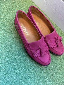 Pink sided leather Russell and Bromley loafer shoes