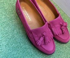 Pink sided leather Russell and Bromley loafer shoes