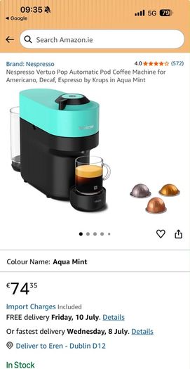 Nespresso coffee machine
