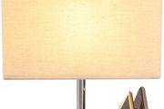 USB Bedside Table Lamp, HHome Plus Desk Lamp with 3 USB Charging Ports and Phone Charge Dock, Wood Charging Station and Organizer, Perfect Light for Bedroom, Guest Room, Living Room, Office