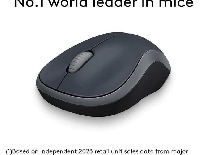 M185 Wireless Mouse, 2.4GHz with USB Mini Receiver, 12-Month Battery Life, 1000 DPI Optical Tracking, Ambidextrous, Compatible with PC, Mac, Laptop