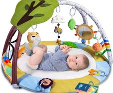 Baby Play Mat with 9 Toys, Baby Activity Gym with Balls for Sensory and Motor Skill Development, Baby Play Gym 2 Rattle Teething Toys for Toddlers, Thicker, Non Slip, Ages Newborn (FREE POSTAGE)