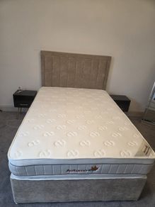 Double bed new (mattress included & headboard)
