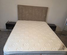 Double bed new (mattress included & headboard)