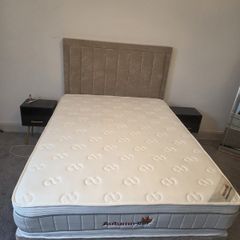 Double bed new (mattress included & headboard)