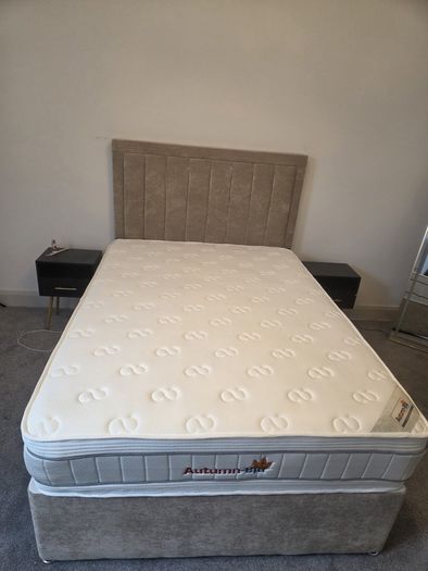 Double bed new (mattress included & headboard)