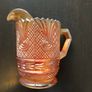 Vintage Depression Orange Fluted bowl and Jug Image 10