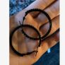 Sparkly Black Hoop Earrings - new - nice gift Image 2