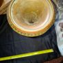 A Beautiful Large Old Brass Vase featuring intricate etched or engraved floral patterns with red enamel inlay, Postage Available or Collection Image 2