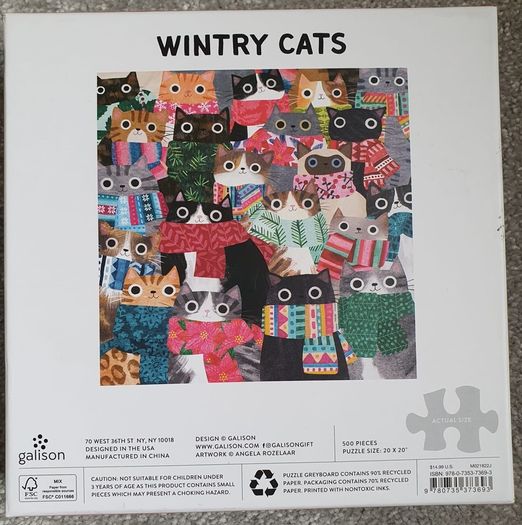 Galison Wintry Cats 500 Piece Puzzle