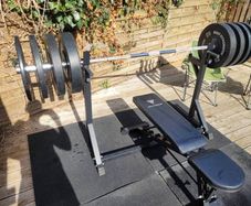 Complete Home Gym Package 100kg Olympic Weights Bench Squat Rack Flooring