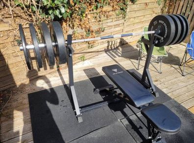 Complete Home Gym Package 100kg Olympic Weights Bench Squat Rack Flooring