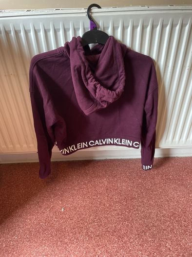 Plum Calvin Klein cropped hoody