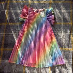 8-9years, With Tags H&M Rainbow Pleated Chiffon Dress