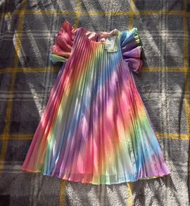 8-9years, With Tags H&M Rainbow Pleated Chiffon Dress