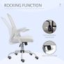 Mesh Office Chair, Computer Desk Chair with Flip-up Armrests, Lumbar Back Support and Swivel Wheels, White Image 4