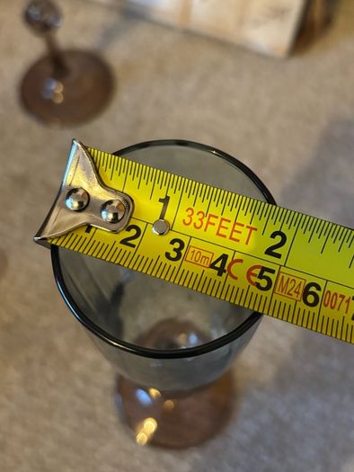 Vintage Smoked Glass Champagne Flutes