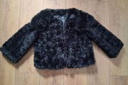 Black Faux fur crop jacket