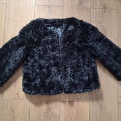Black Faux fur crop jacket