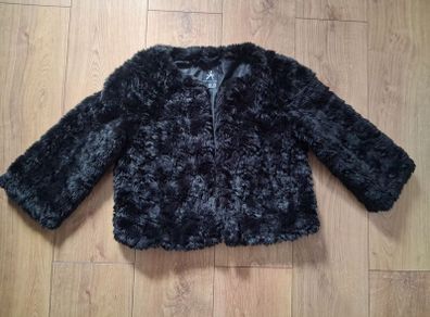 Black Faux fur crop jacket
