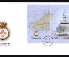 2003 Guernsey HMS Guernsey Miniature Sheet Commemorative Stamps Official First Day Cover (FDC)
