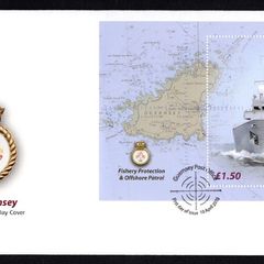 2003 Guernsey HMS Guernsey Miniature Sheet Commemorative Stamps Official First Day Cover (FDC)