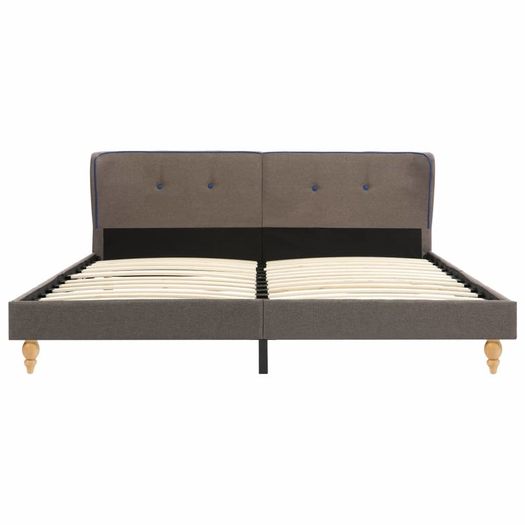 Bed Frame Taupe Fabric 150x200 cm