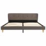 Bed Frame Taupe Fabric 150x200 cm Image 3