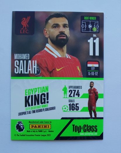 Mohamed Salah - (ELECTRIC BLUE) Unbeatable #206b Top Class Liverpool