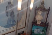 A pair of metal chrome mid century style table lamps