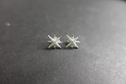 Cubic Zirconia Sterling Silver Star Errings