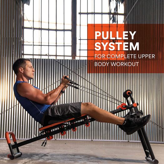 Fitness Equipment FITTGym FITT Gym MultiGym Home Workout Machine, Collapsible & Easy Assemble, Adjustable Positioning for Total Body, Orange, Large