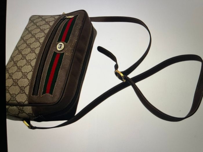 Gucci GG Supreme Canvas Shoulder Bag with Web Stripe and Interlocking G
