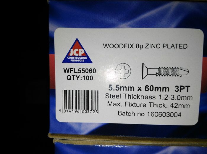 5.5x60 Woodfix Heavy Duty Self Drilling screws