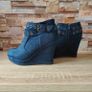 Blue Suede, Side Zip Ankle Wedge Boots, Size 6 Image 2