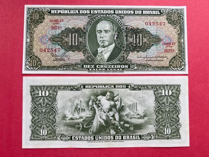 Brazil. 10. Cruzeiros  1967  Pick 183b   ( Uncirculated )