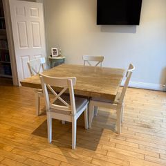 Marble Effect Dining Table & 4 Matching Chairs