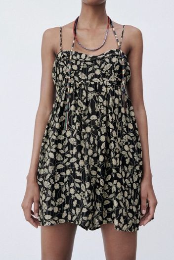 Zara metallic thread playsuit with pockets
