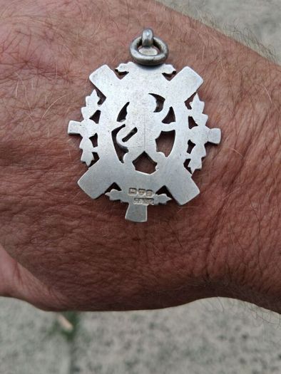 Chester Sterling Silver & 9k Rose Gold Fob(10 grams)