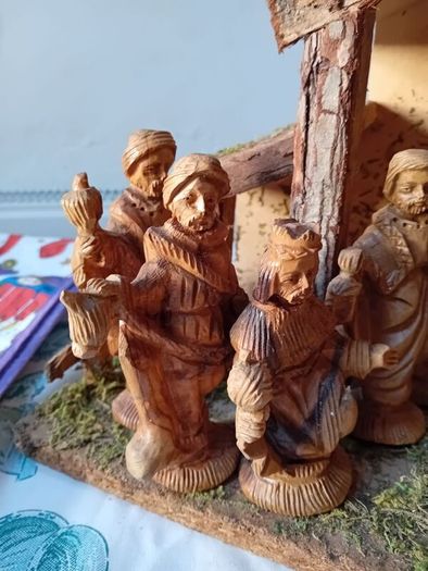 Wooden Nativity Crib Set