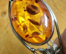 Genuine Baltic Amber sterling silver bracelet cuff.