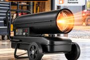 100,000 BTU Diesel &amp; Kerosene Forced Air Heater 38L Portable Industrial Space Heater with Thermostat