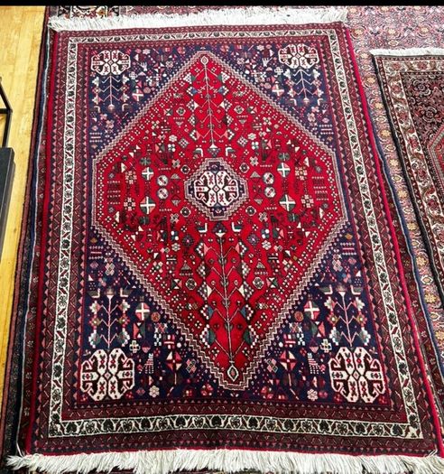 Two Matching Persian Abadeh Hand Knotted Rug Carpets