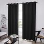 Blackout Curtains Bedroom Super Soft Thermal Insulated Curtains Blackout Eyelet Blackout Curtains for Living Room 46 x 54 Inch Black 2 Panels Image 2