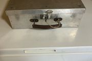 1940s aluminum utility box with lock and original key