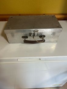1940s aluminum utility box with lock and original key